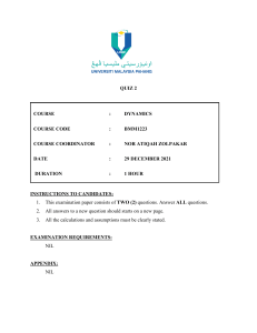 Dynamics Quiz BMM1223