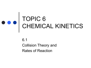 6.1 COLLISION THEORY AND RATES OF REACTION