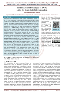 HVDC Link Techno-Economic Analysis: Inter-State Interconnection