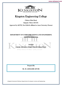 Human Computer Interaction Course Notes