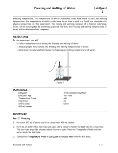 Freezing and Melting of Water Lab Experiment