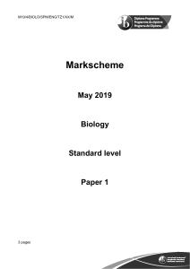 biology paper 1  tz1 sl markscheme