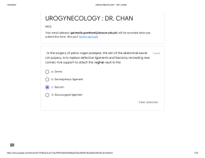 Urogynecology MCQ Test