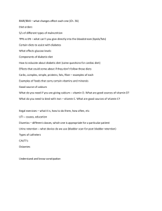 Nutrition, Diabetes, and Urinary Health Study Guide