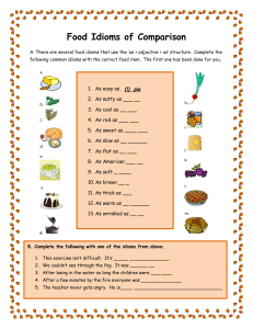 Food Idioms Worksheet: Comparison Exercises