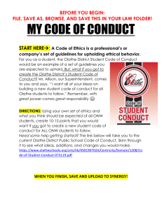 My Code of Conduct Olathe Schools