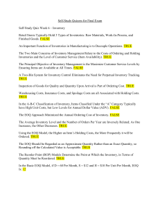 Operations Management Self-Study Quizzes