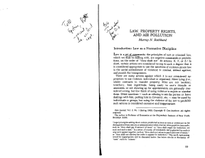Law, Property Rights & Air Pollution: Rothbard's Analysis