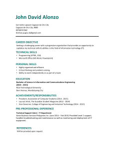 John David Alonzo Resume