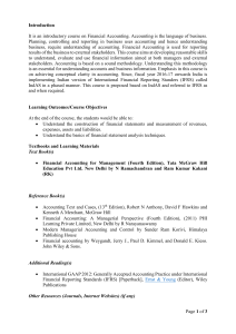 Financial Accounting Course Syllabus