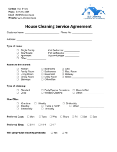 House Cleaning Service Agreement