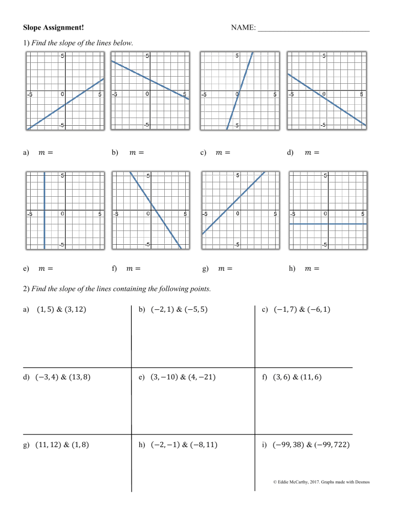 Slope HW