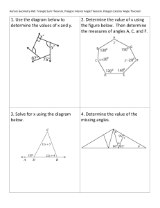 Geometry Theorems HW: Triangle, Polygon Angles