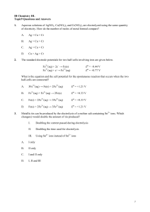 IB Chemistry HL Topic 9: Electrolysis Q&A