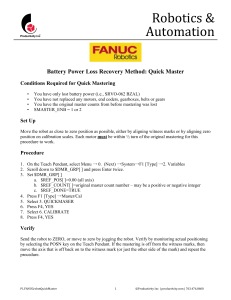 Fanuc Quick Master Procedure