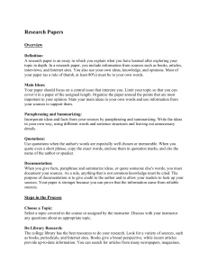 Research Paper Writing Guide