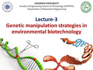 Lecture-3; genetic manipulations