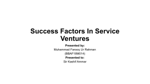 Success Factors in Service Ventures Presentation