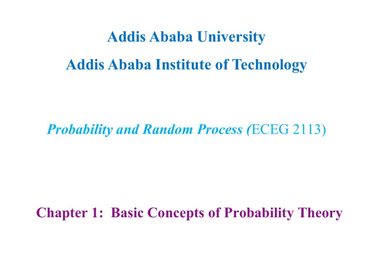 Probability and Random Process Lecture Notes
