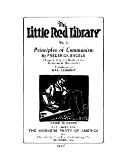 Principles of Communism by Engels: 1847 Draft