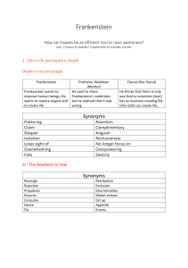 Frankenstein Study Guide: Themes, Characters, and Synonyms