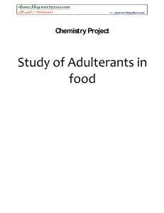 Food Adulteration Chemistry Project: Detection & Prevention