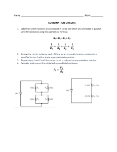 Combination Circuits Worksheet: Total Resistance Calculation
