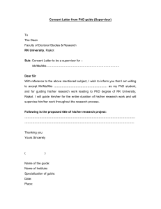 PhD Supervisor Consent Letter Template