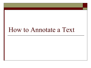 How to Annotate a Text