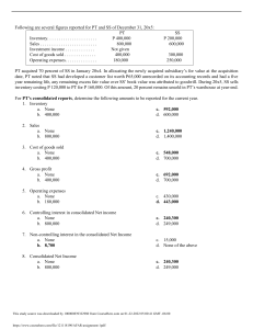 Consolidated Financial Statements Exam Questions