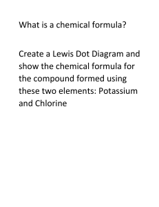 Chemical Formulas & Lewis Dot Diagrams Worksheet