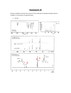 Organic Chemistry: Structure Elucidation Homework