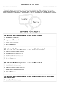 Servlets Mock Test: Java Web Development