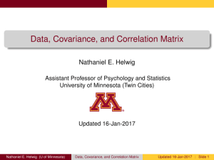 Data, Covariance, Correlation Matrix 