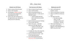 IHP Cheat Sheet: Accessing & Creating Individual Health Plans