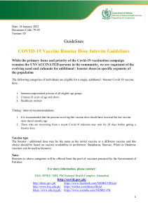 COVID-19 Vaccine Booster Dose Guidelines
