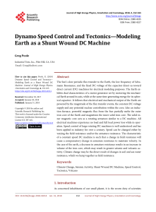 Earth Dynamo: Speed Control & Tectonics as DC Machine