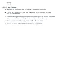 Finance Chapter 1: The Corporation Notes