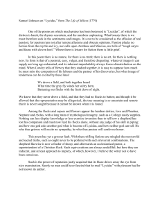 Samuel Johnson on Lycidas: Literary Criticism