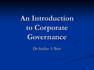 Corporate Governance: An Introduction