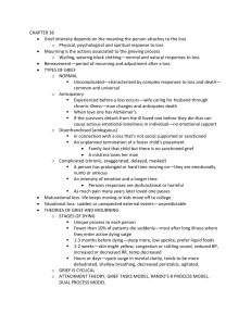 Grief, Mourning & Public Health Lecture Notes