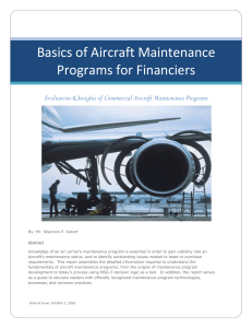 Aircraft Maintenance Programs for Financiers