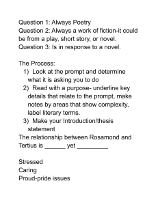 Literary Analysis Study Guide: Fiction & Novel Prompts