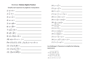 Boolean Algebra Practice Worksheet
