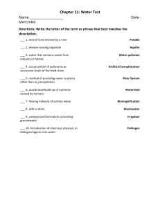 Water Test: Pollution, Watersheds, Treatment