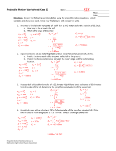 projectile motion worksheet - case 1 answer key (1)