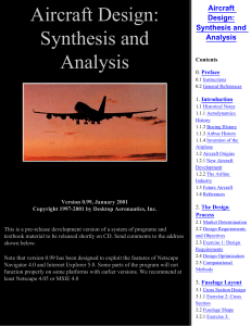 Aircraft Design Synthesis and Analysis