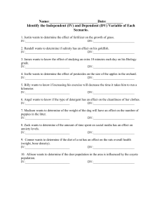 Independent and Dependent Variables Worksheet