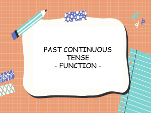 Past Continuous Tense: Grammar Lesson