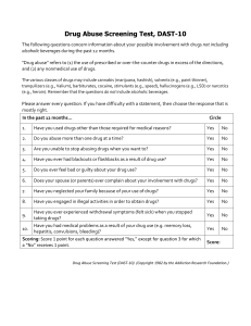 Drug Abuse Screening Test (DAST-10) Questionnaire
